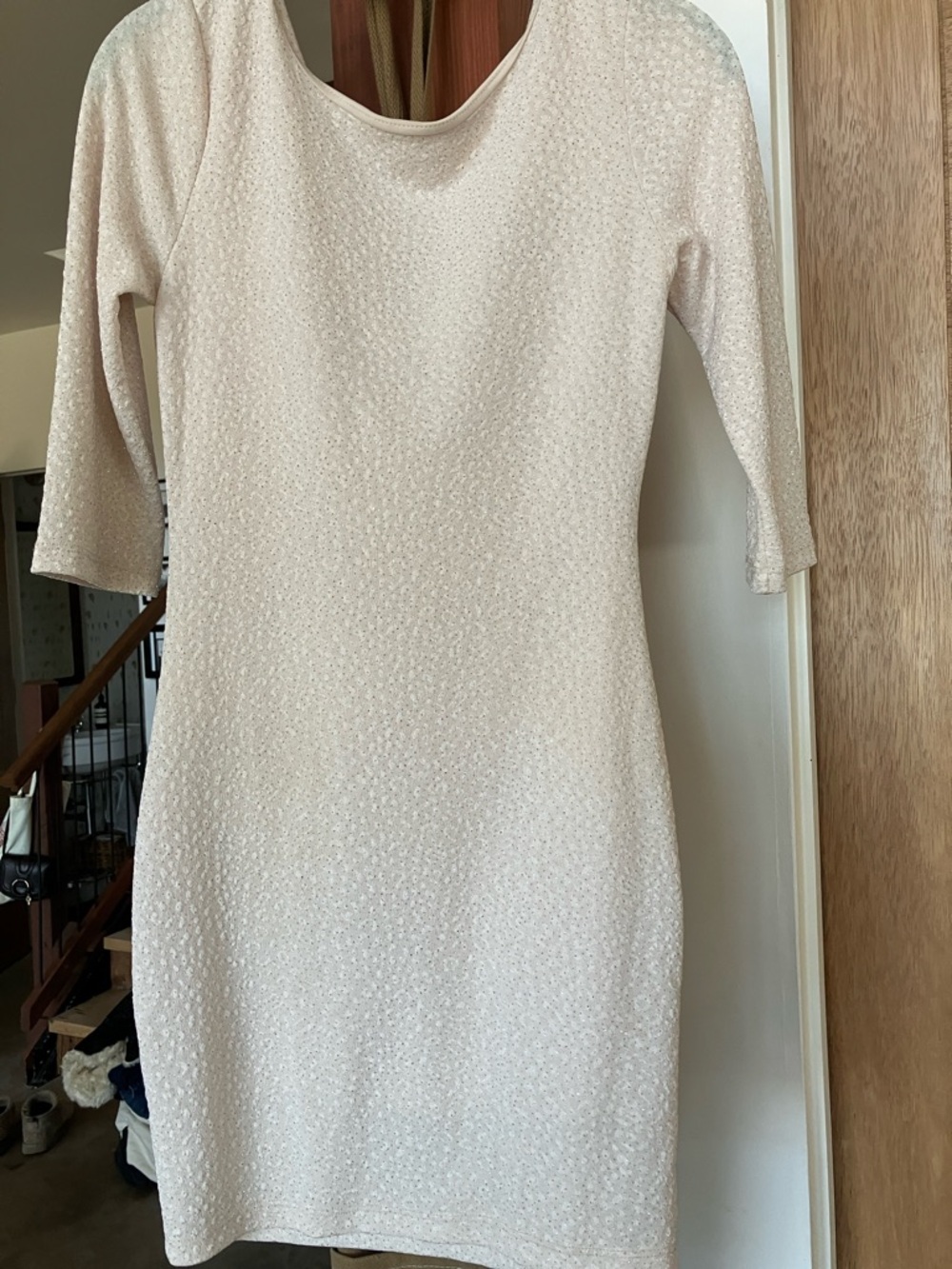 Lovely Day Cream Textured Midi Sheath Dress
